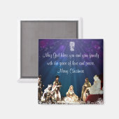 Aimant Père Noël à la Nativité (Recto/Verso)