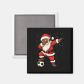 Aimant Père Noël africain américain faisant du dabbing de (Recto/Verso)