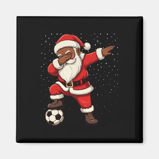 Aimant Père Noël africain américain faisant du dabbing de (Devant)