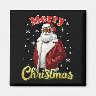 Aimant Père Noël Afro-Américain Noël Cool Black X-mas