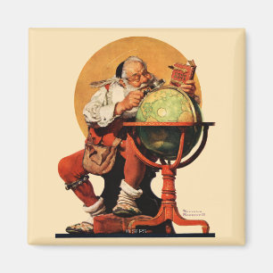 Aimant Père Noël au globe