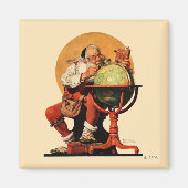 Aimant Père Noël au monde (Devant)