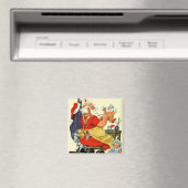 Aimant Père Noël au travail (In Situ (Lave-vaisselle))