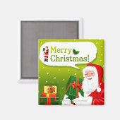 Aimant Père Noël avec cadeaux (Recto/Verso)