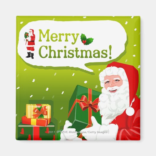 Aimant Père Noël avec cadeaux (Devant)