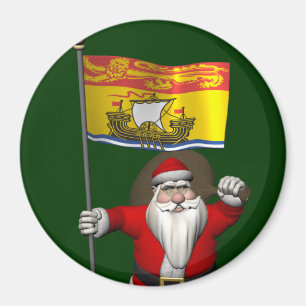 Aimant Père Noël Avec Drapeau Du Nouveau-Brunswick CDN