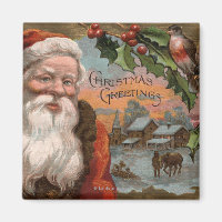 Père Noël avec Holly, scène de village