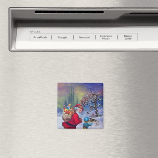 AIMANT PÈRE NOËL AVEC JOUETS ET ENFANT DANS LA NEIGE D'HI (In Situ (Lave-vaisselle))