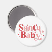 Aimant Père Noël Baby - Typographie de Noël rétro (Recto/Verso)