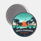 Aimant Père Noël Barbara California Retro Sunset Souvenir (Recto/Verso)