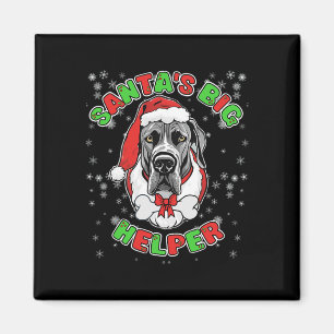 Aimant Père Noël Big Helper Great Dane Amoureux des chien