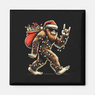 Aimant Père Noël Bigfoot lumières de Noël Rock drôle Sasq