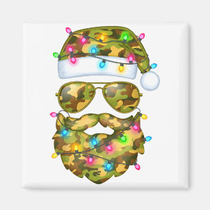 Aimant Père Noël Camo Lunettes de soleil Camouflage Drôle