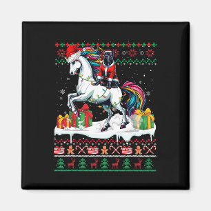 Aimant Père Noël Cane Corso équitation Unicorn Sweater de