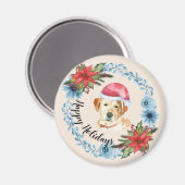 Aimant Père Noël Casquette Jaune Lab - Vacances personnal (Recto/Verso)