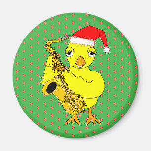 Aimant Père Noël Casquette Saxophone Chick