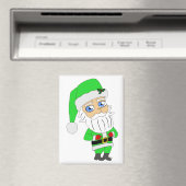 Aimant Père Noël chibi en costume vert (In Situ (Lave-vaisselle))