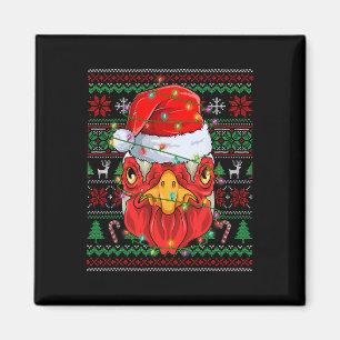 Aimant Père Noël Chicken Lover fermier Noël Pjs laides No