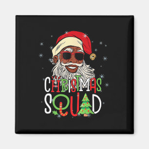 Aimant Père Noël Christmas Squad Black Men African Americ