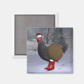 Aimant Père Noël coq noir (Recto/Verso)