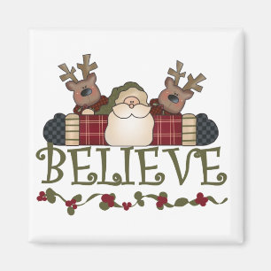 Aimant Père Noël Croire T-shirts et cadeaux