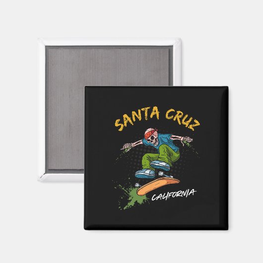 Aimant Père Noël-cruz Skeleton Skateboard Beach Funny Hal (Recto/Verso)