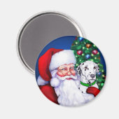 Aimant Père Noël Dalmatien à Noël (Recto/Verso)