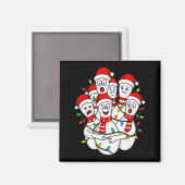 Aimant Père Noël de bowling de Noël drôle Équipe de bowli (Recto/Verso)