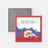 Aimant Père Noël de Noël de couleur dit Carré (Recto/Verso)