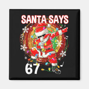 Aimant Père Noël de Noël Dit 67 Six Sept Mème Drôle Joyeu