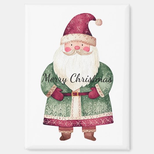Aimant Père Noël de Noël Rouge Vert (Recto)