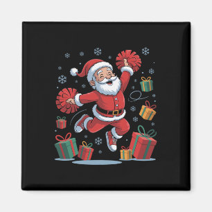 Aimant Père Noël drôle acclamant l'animation de Noël Xmas