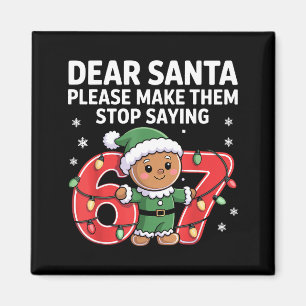 Aimant Père Noël drôle Arrêt 67 Pain d'épice Six Sept Mem
