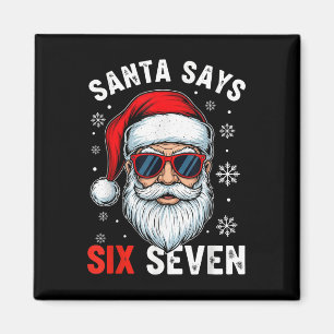 Aimant Père Noël drôle dit six sept argot de la Gen Alpha