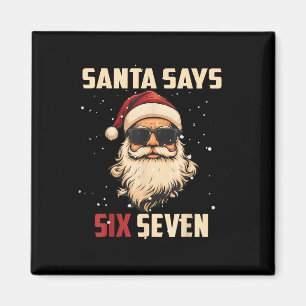 Aimant Père Noël drôle dit six sept Noël 67 Meme Xmas
