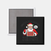 Aimant Père Noël drôle Tech Suprt Redémarrage Noël Vacanc (Recto/Verso)