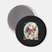 Aimant Père Noël équitation renne Siamese Chat Noël Arbre (Recto/Verso)