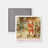 Aimant Père Noël et les elfes du pôle Nord (Recto/Verso)