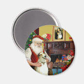 Aimant Père Noël et son Borzoi (Recto/Verso)