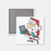 Aimant père Noël féru de technologie geek avec un dessin  (Recto/Verso)