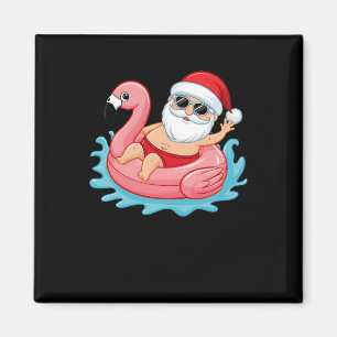 Aimant Père Noël Flamant rose Floatie Funny Noël En Juill