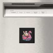 Aimant Père Noël Flamant rose Floatie Noël En Juillet Été (In Situ (Lave-vaisselle))