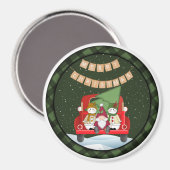 Aimant Père Noël Gnome et Snowmen (Recto/Verso)