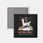 Aimant Père Noël Great Dane Riding Llama Sweater Lo (Recto/Verso)