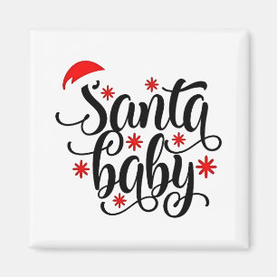 Aimant Père Noël Grossesse bébé Faire-part Noël Père Noël