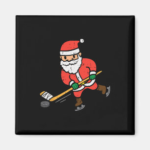 Aimant Père Noël Hockey sur glace Noël Fun Noël Hommes de