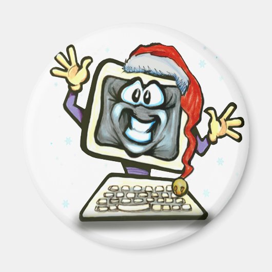 Aimant Père Noël informatique (Devant)