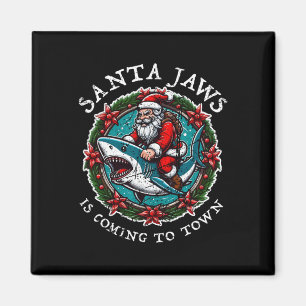 Aimant Père Noël Jaws Vient À Noël À La Ville Père Noël J