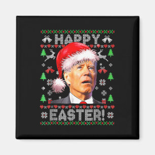 Aimant Père Noël Joe Biden Joyeux Pâques Laid Noël 1