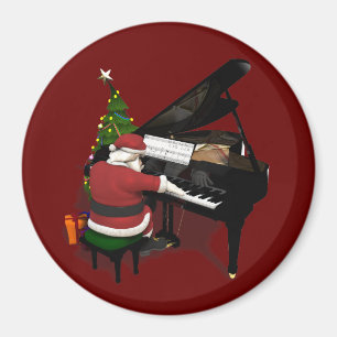 Aimant Père Noël jouant du piano